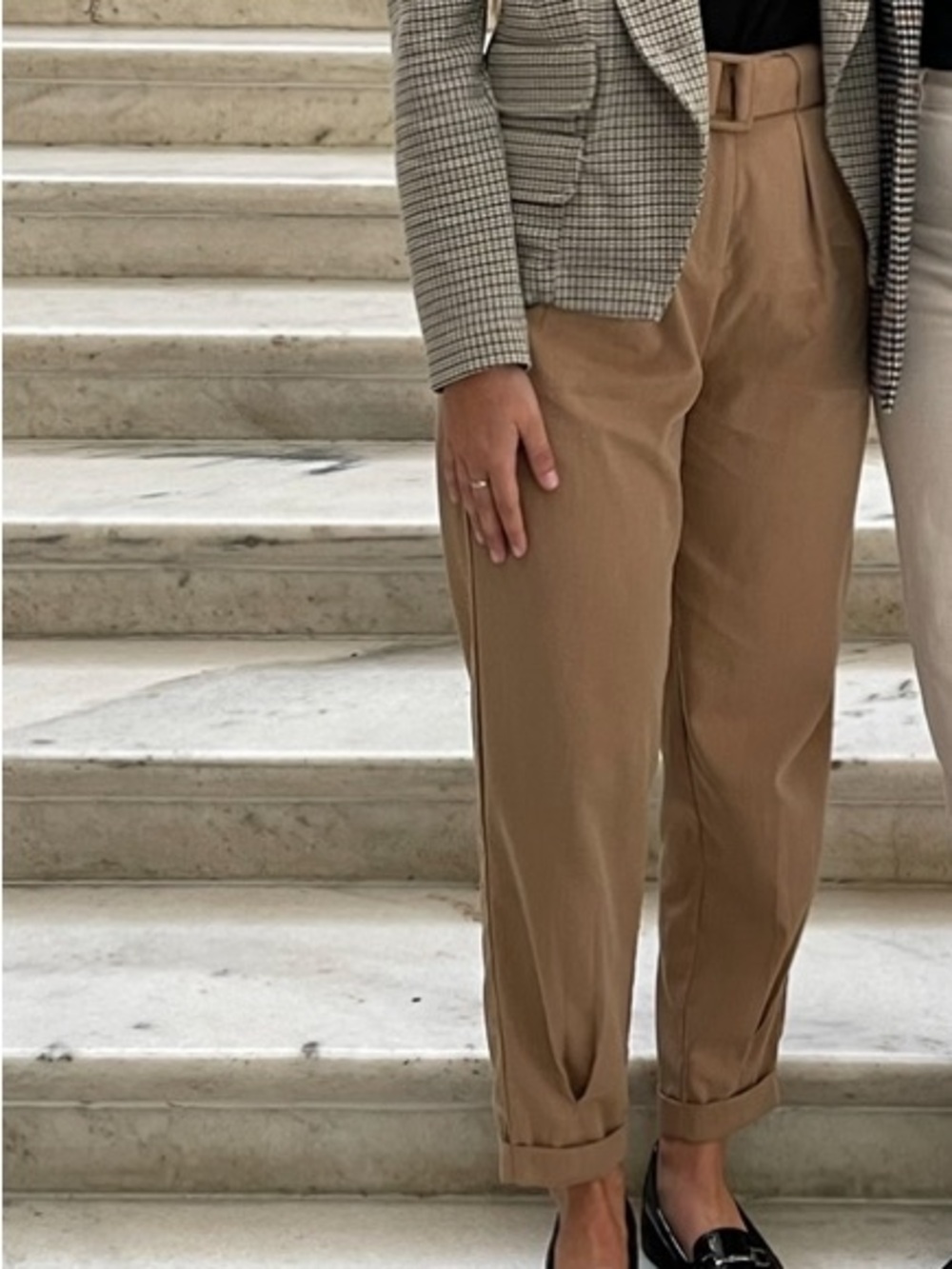 Willow High-Rise Cropped Chinos in Camel